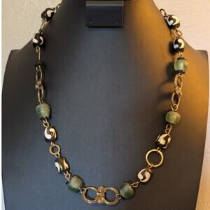 Vintage 1960's Polymer Clay Glass Bead Artisan Handcrafted Necklace